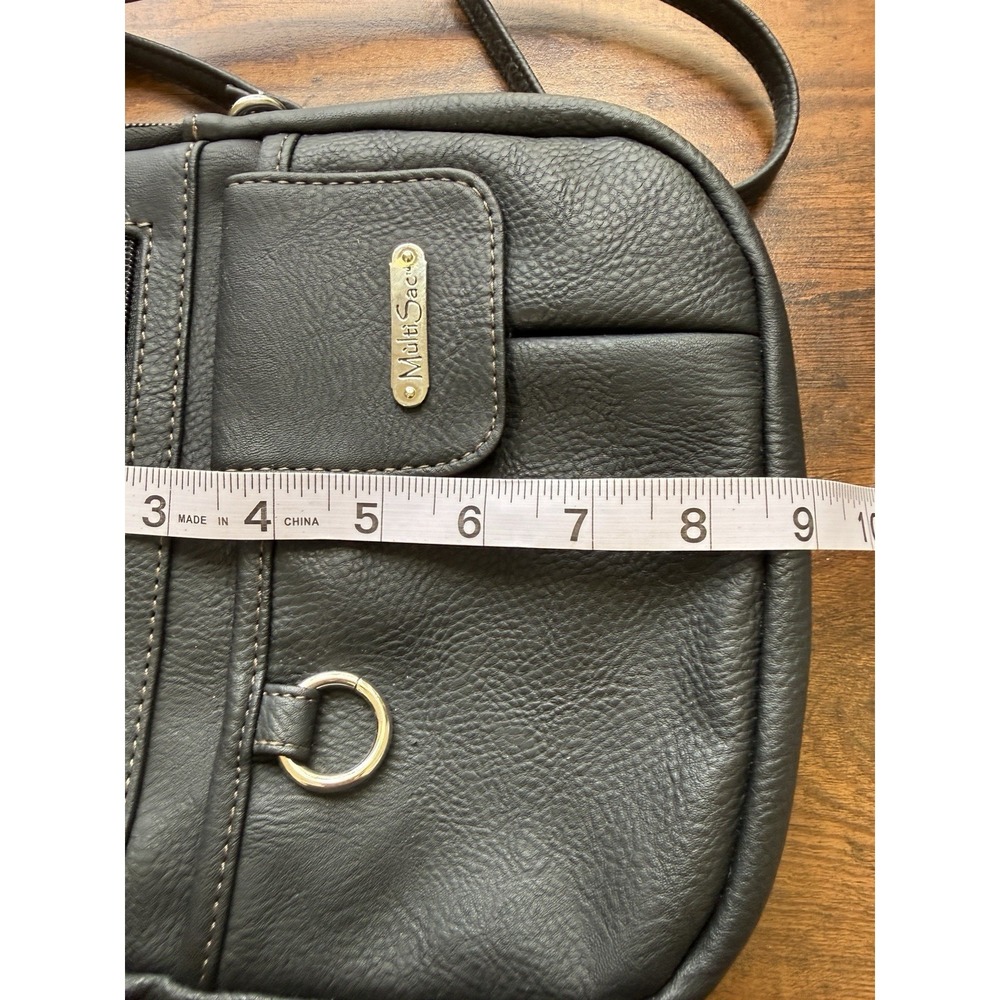 Multi Sac Bag Crossbody Purse Black 9x9 Zipper Closures Multiple Pockets EUC - Picture 13 of 13